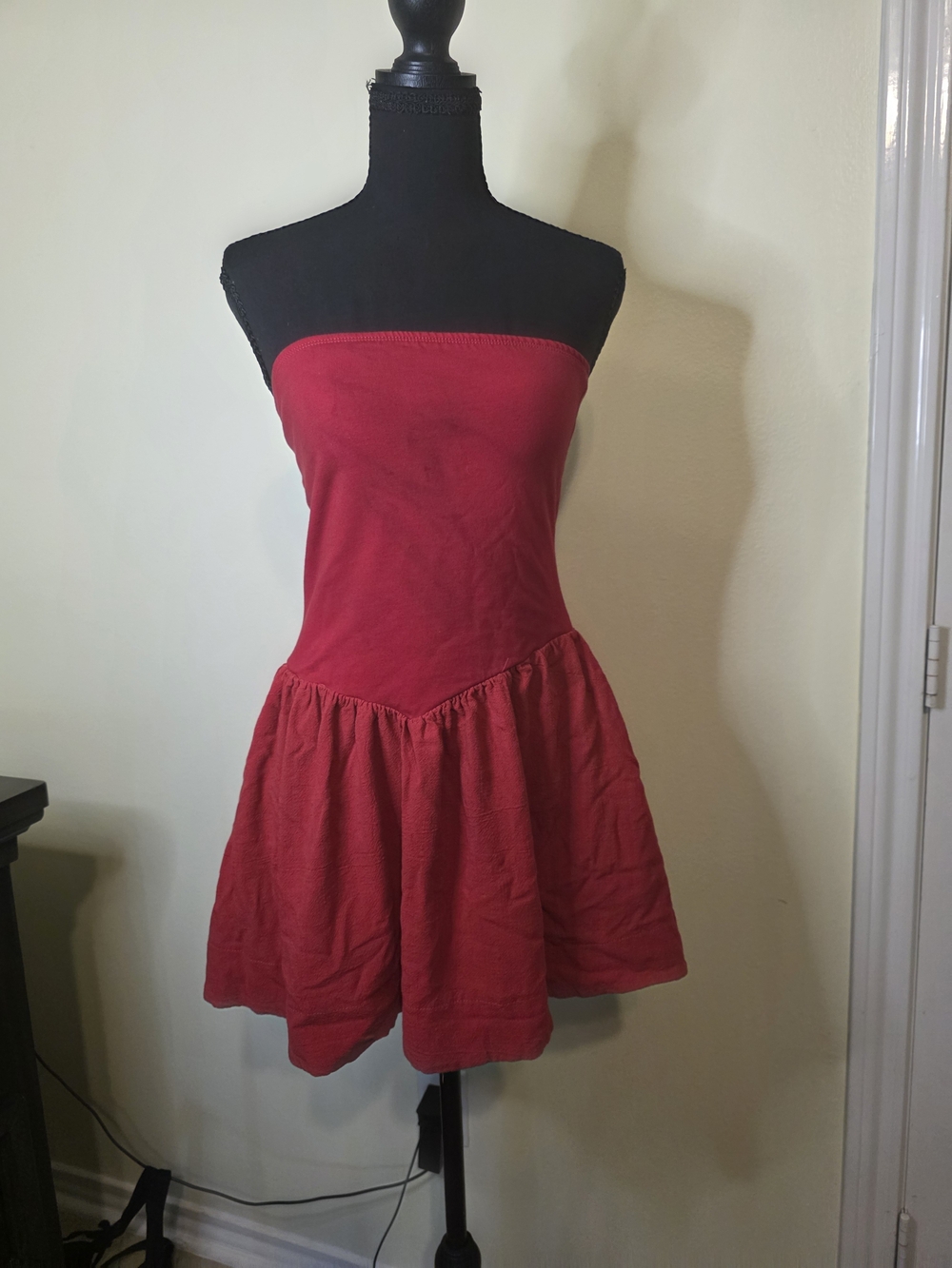 Red Strapless Summer Dress